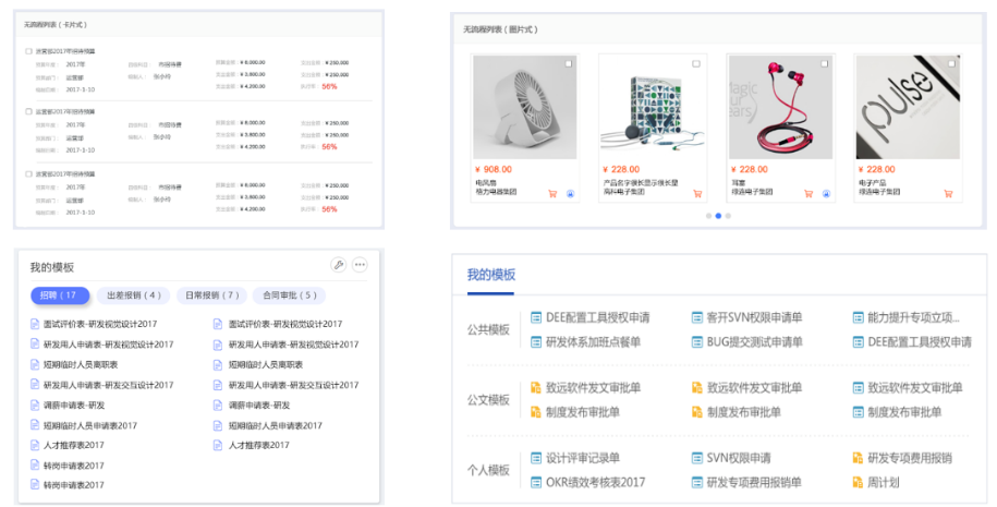 OA門戶分類表單類、信息底表類、流程模板類